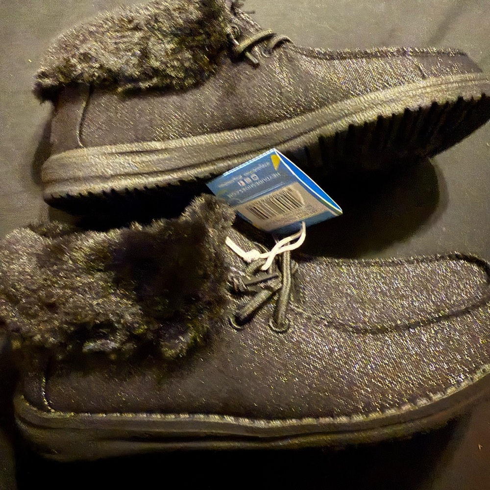Hey Dudes Britt Youth Sparkling Total black kids  youth size 3 NIB